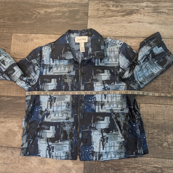 Joseph Ribkoff Navy and Charcoal Zip Jacket - Picture 9 of 11